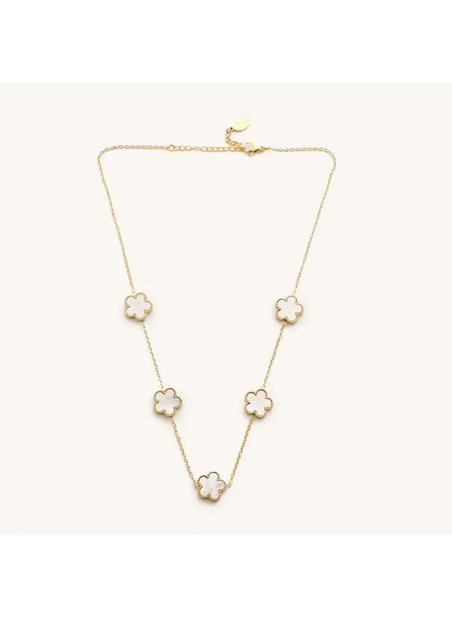 White Shell Flora Choker - Gold