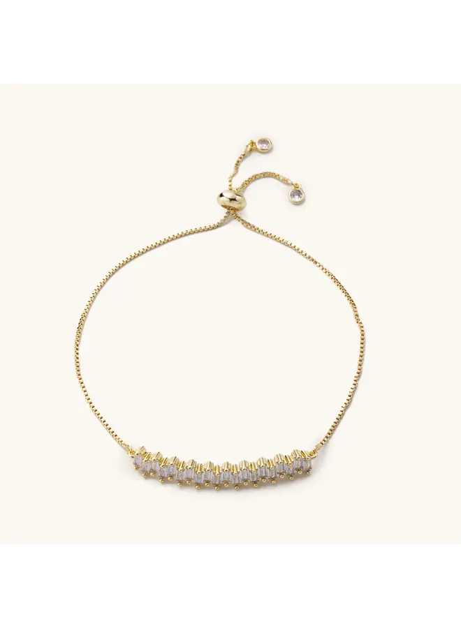 Diamond Bar Slider Bracelet - Gold