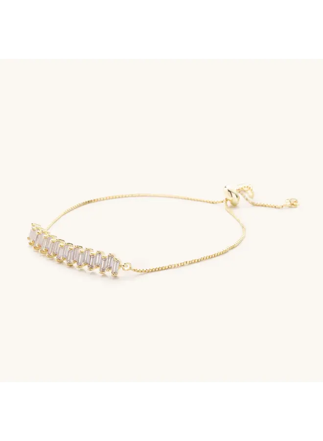 Diamond Bar Slider Bracelet - Gold
