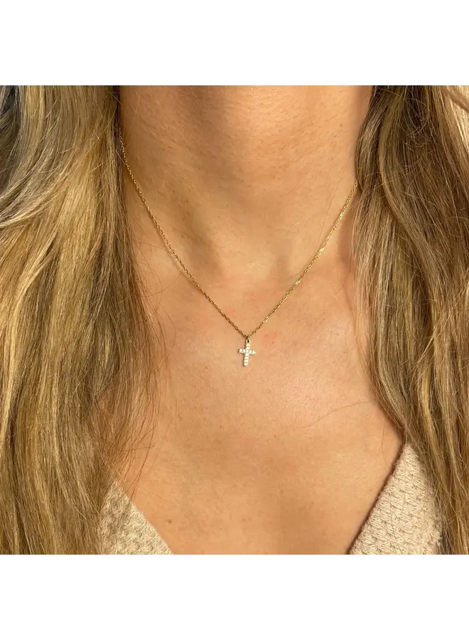 Crystal Cross Necklace- Waterproof