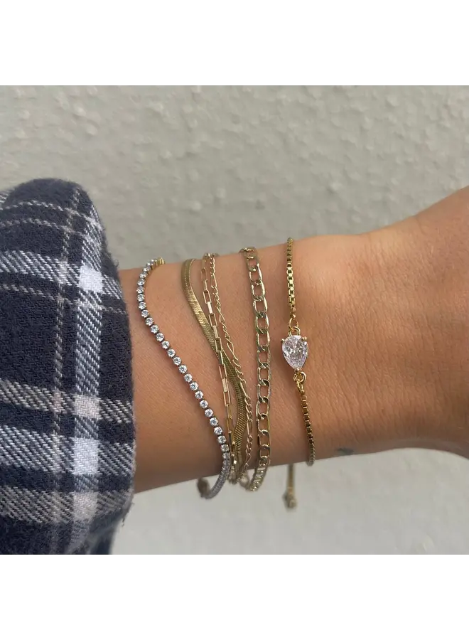 Diamond Teardrop Slider Bracelet