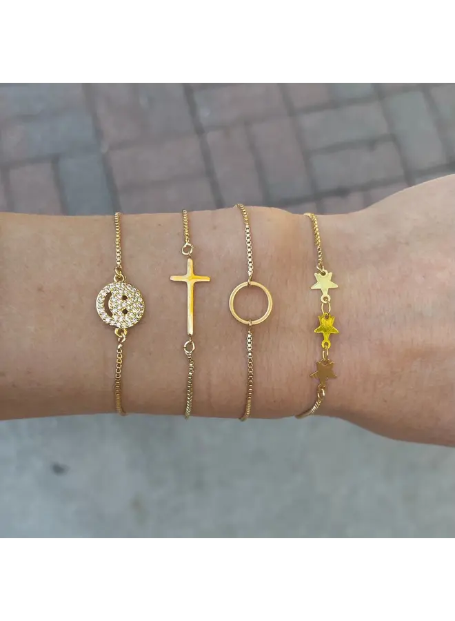 Gold Smile Slider Bracelet