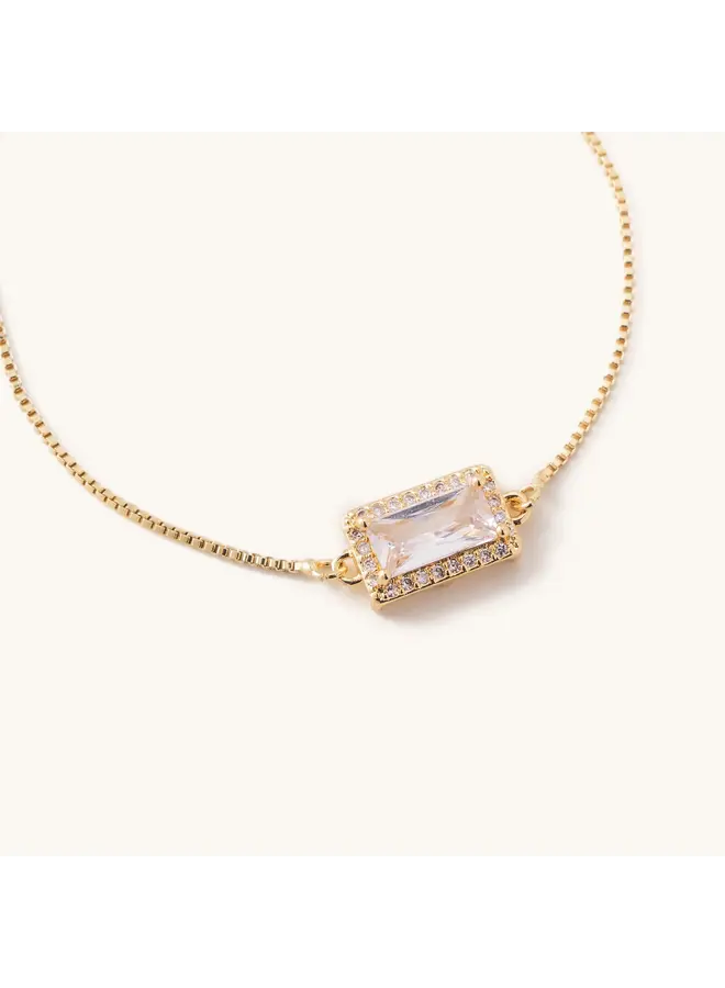 Daley Gold Slider Bracelets - Rectangular Gem