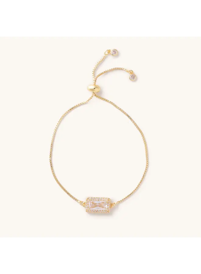 Daley Gold Slider Bracelets - Rectangular Gem