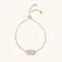 Daley Gold Slider Bracelets - Rectangular Gem