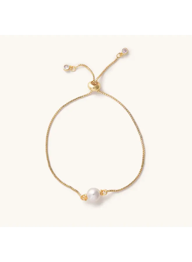 Presley Golden Pearl Slider Bracelet