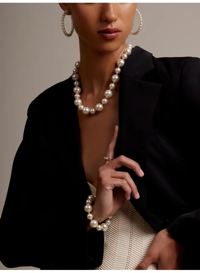 Stretch Bracelet -  Assorted Pearls