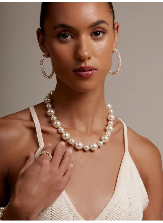 Collar Necklace - Assorted Pearls