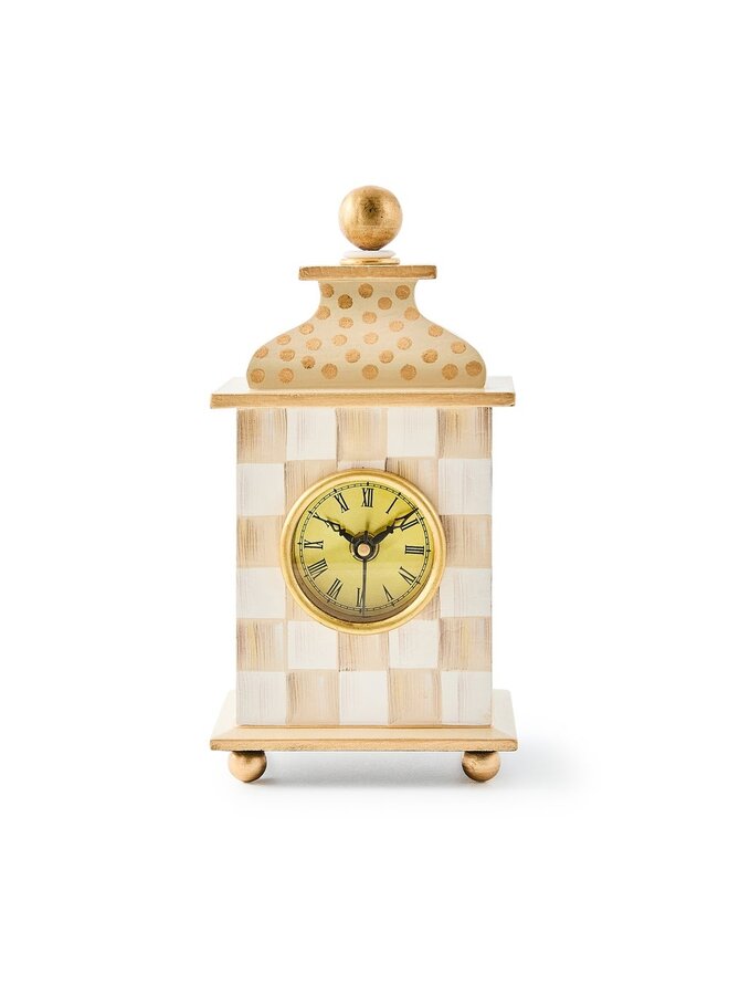 Mocha Check Desk Clock