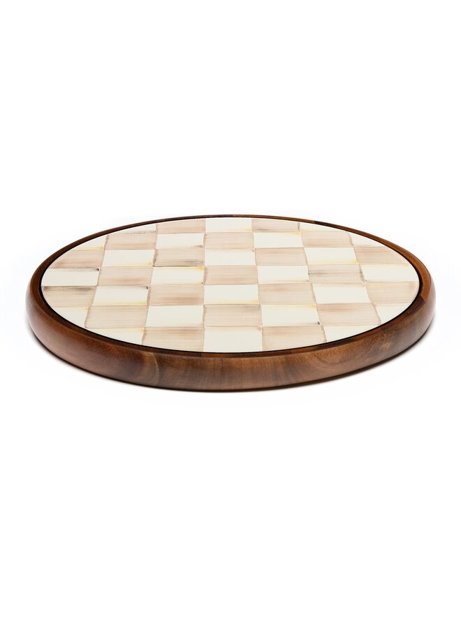 Mocha Check Large Trivet