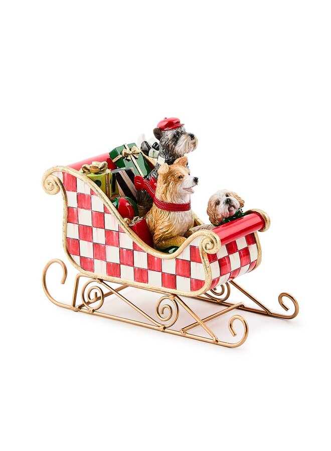 Check It Out Dog Sleigh Figurine