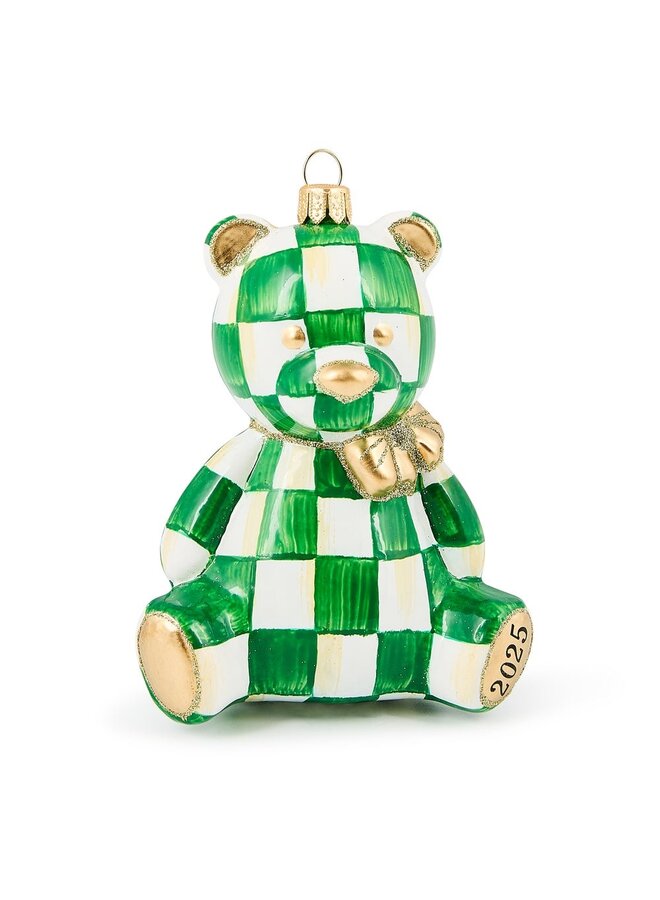 2025 Emerald Bear Glass Ornament