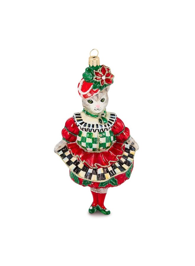 Check It Out Miss Kitty Glass Ornament
