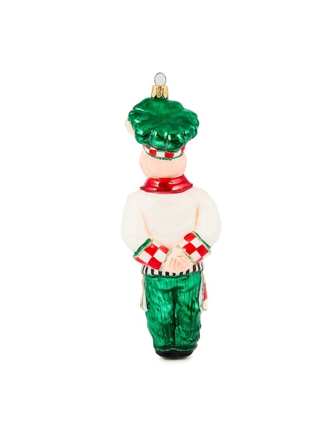 Check It Out Chef Pig Glass Ornament