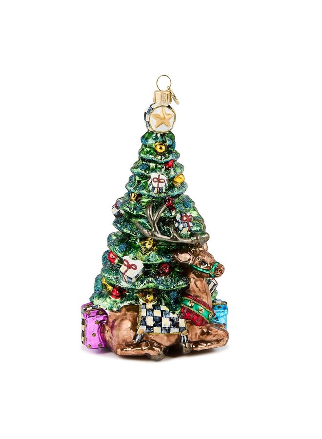 Holiday Forest Tree Glass Ornament