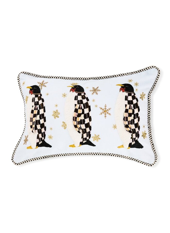 Penguin Parade Throw Pillow