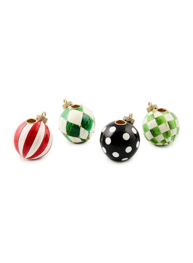 Check It Out Ornament Candle Holders, Set of 4