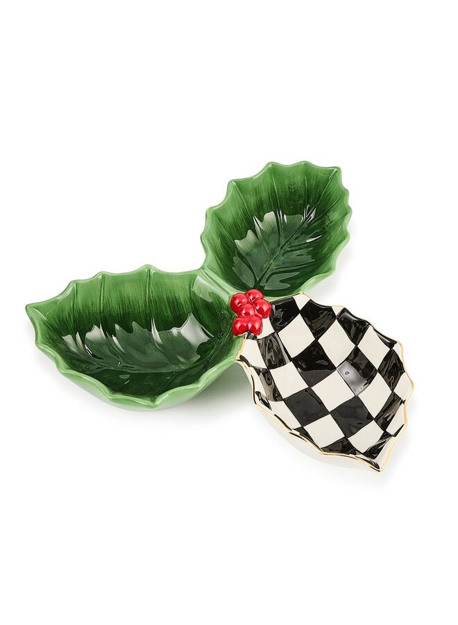 Holly Leaf Ceramic Candy Dish