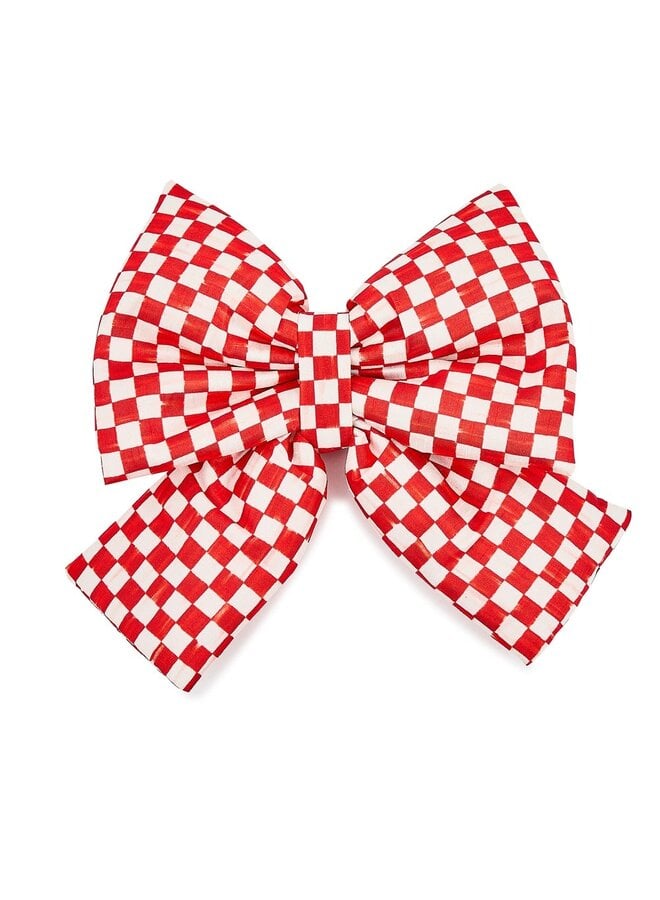 Red Check Medium Bow