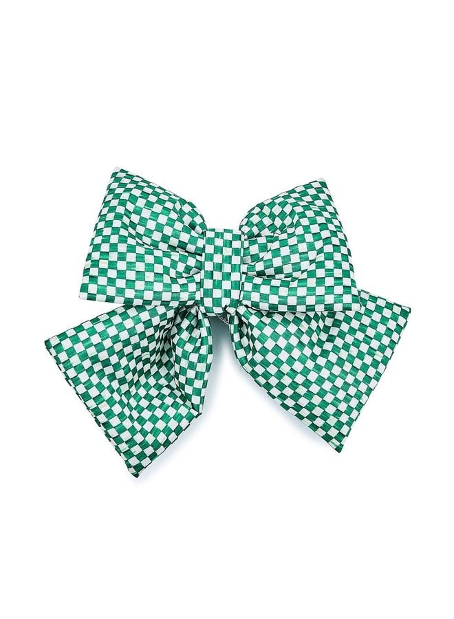Green Check Small Bow