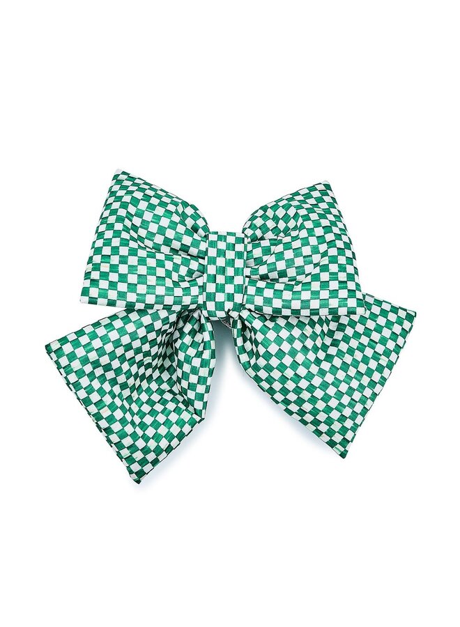 Green Check Small Bow