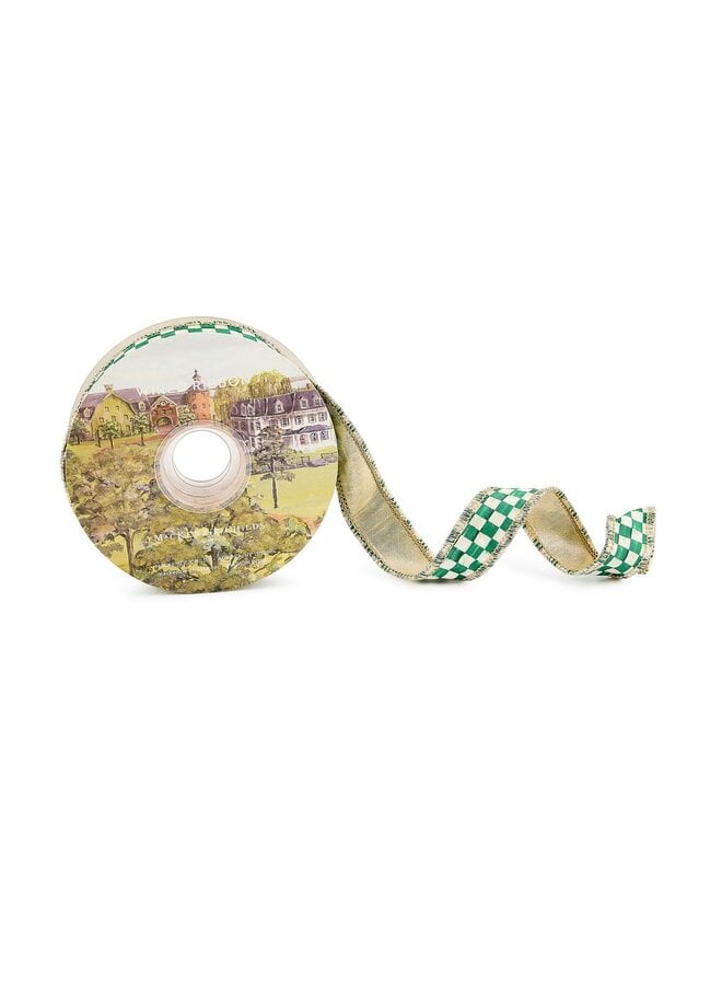 Green Check 1" Ribbon