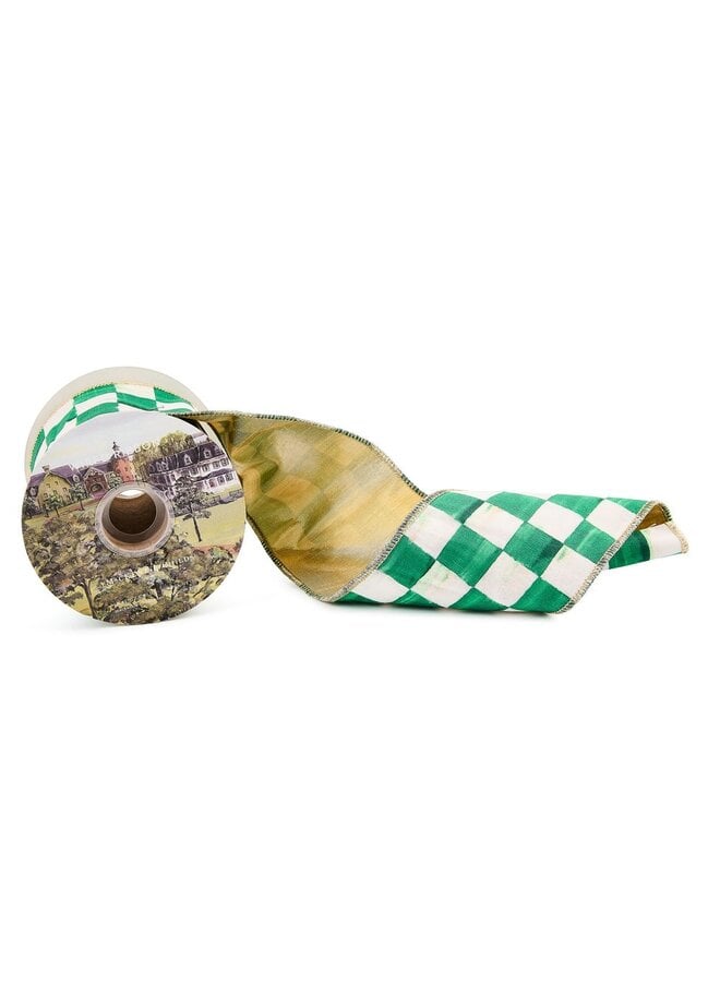 Green Check 4" Ribbon