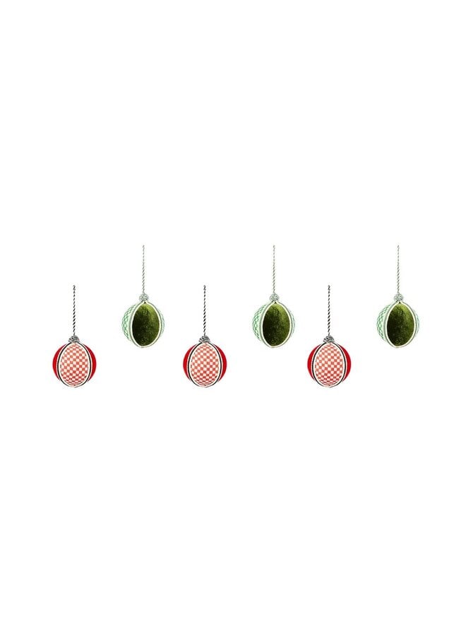 Check It Out Patchwork Fabric Ornaments, Set of 6