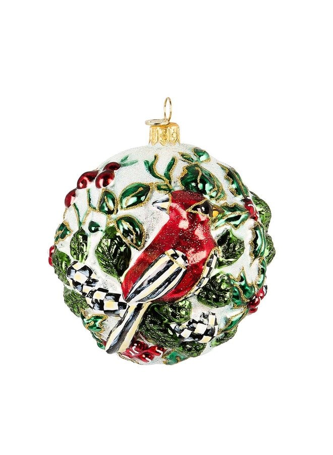 Cardinal Ball Glass Ornament