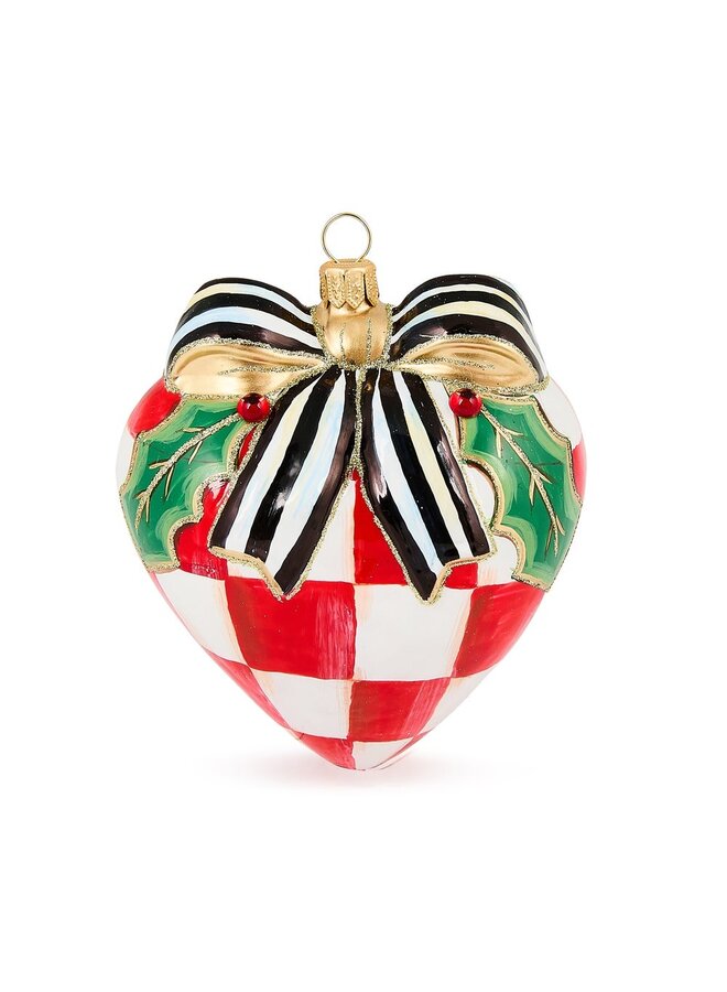 Check It Out Red Heart Glass Ornament