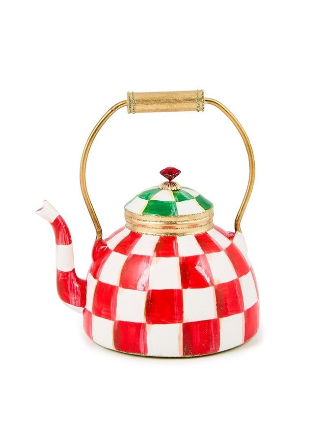 Check It Out Tea Kettle Glass Ornament