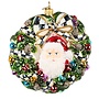 2025 Here Comes Santa Wreath Glass Ornament