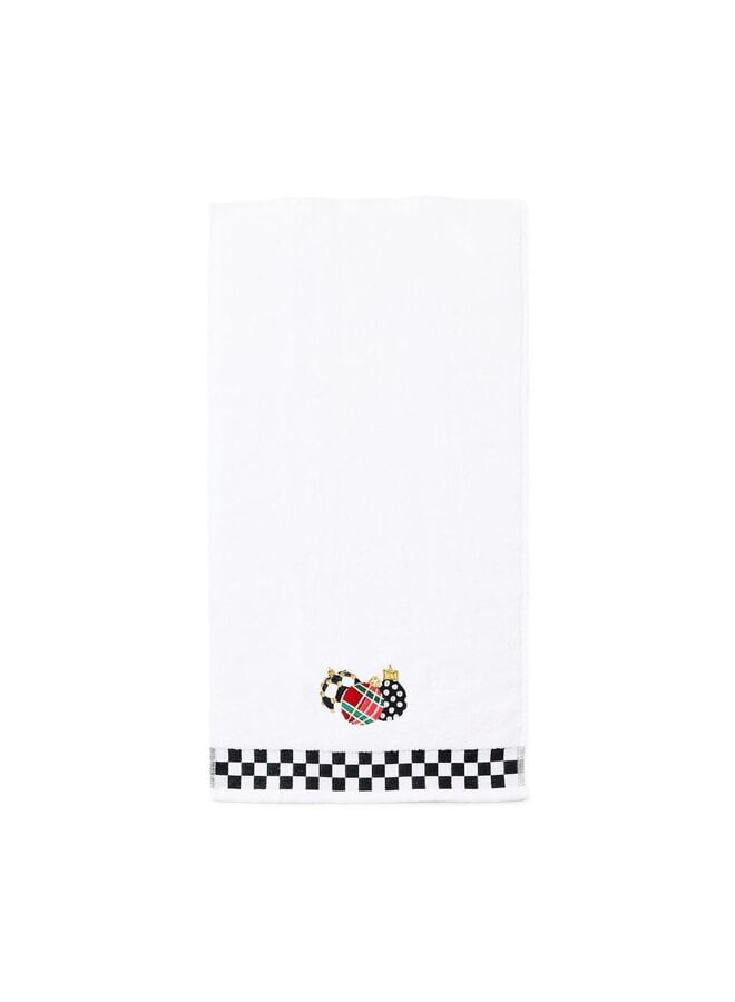 Deck the Halls Ornament Embroidered Hand Towel