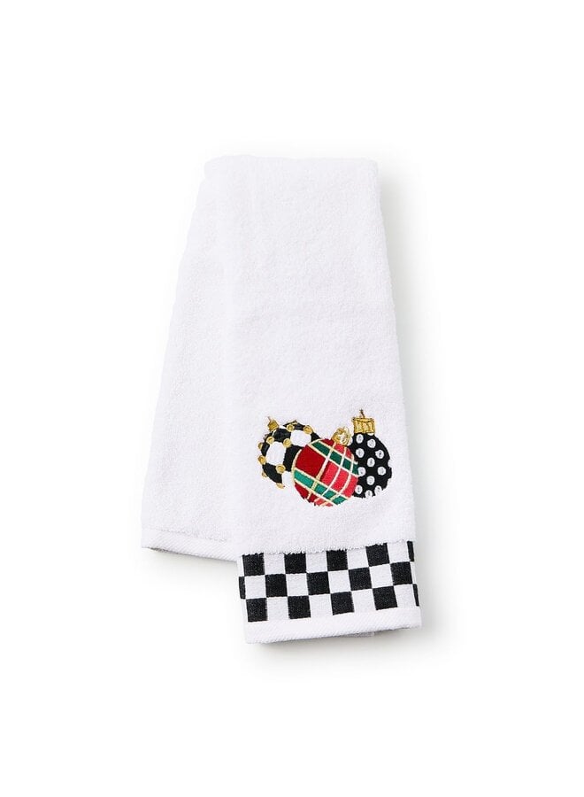 Deck the Halls Ornament Embroidered Hand Towel