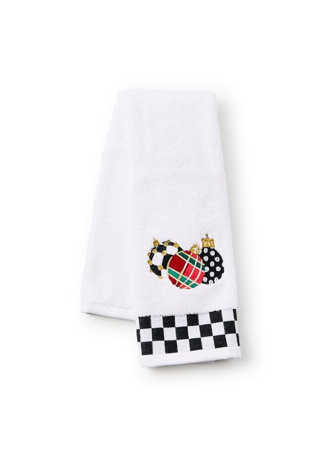 Deck the Halls Ornament Embroidered Hand Towel