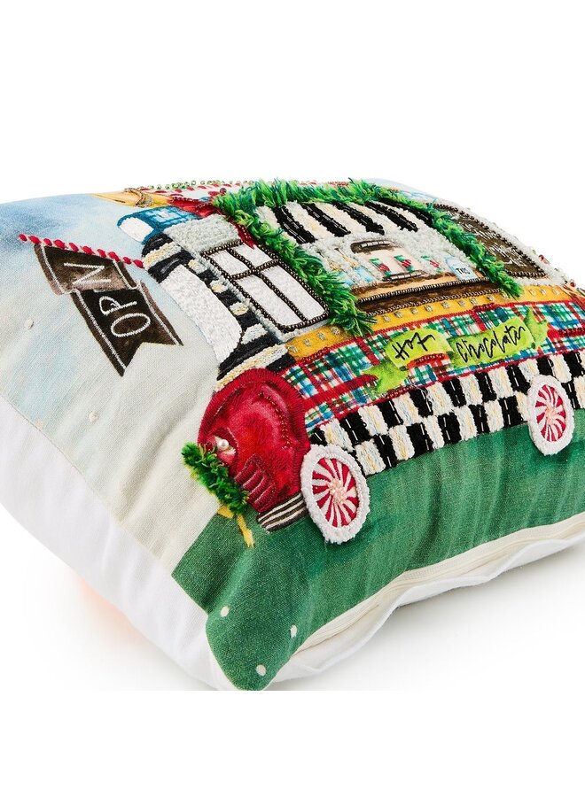 Hot Cocoa Food Truck Lumbar Throw Pillow