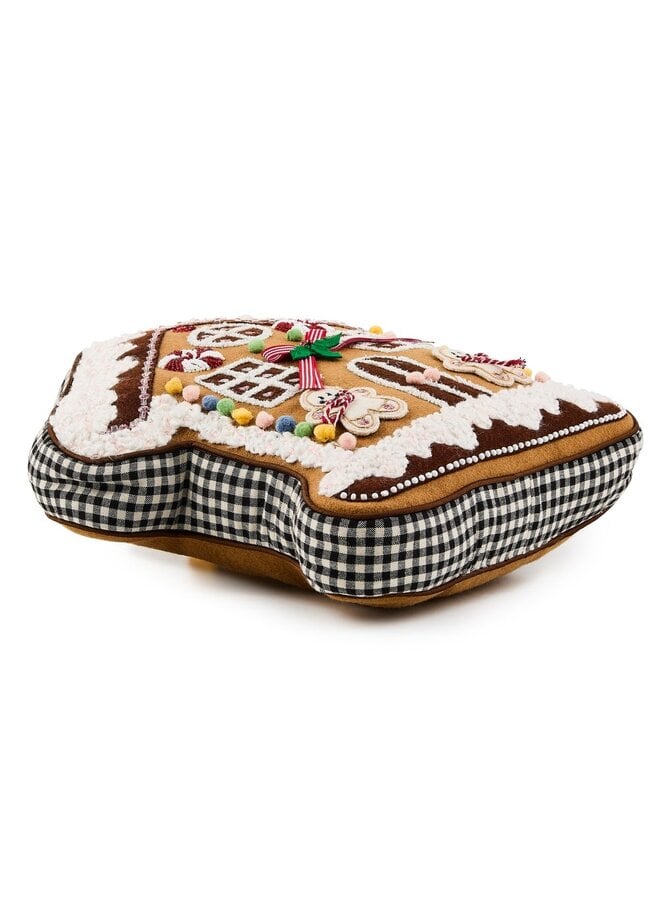 Gingerbread House Shaped Throw Pillow