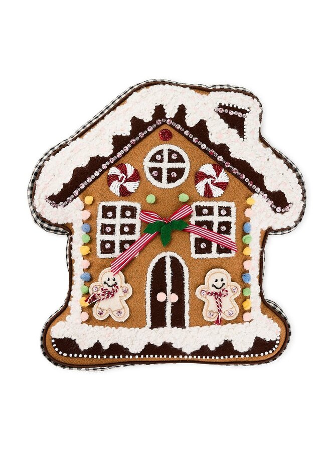 Gingerbread House Shaped Throw Pillow