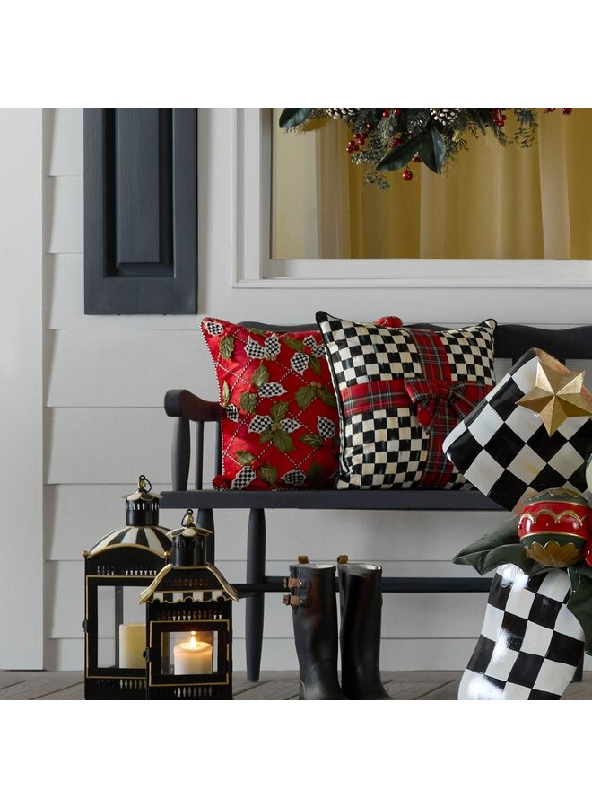 Holly Lattice Throw Pillow