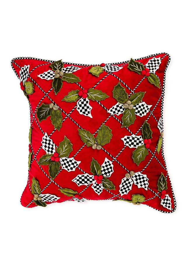 Holly Lattice Throw Pillow