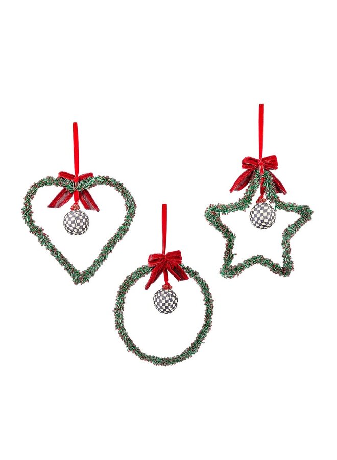 Holly Beaded Large Ornaments, Set of 3