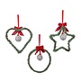 Holly Beaded Large Ornaments, Set of 3