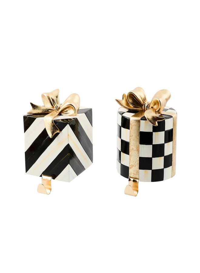 Courtly Noel Gift Box Stocking Holders, Set of 2