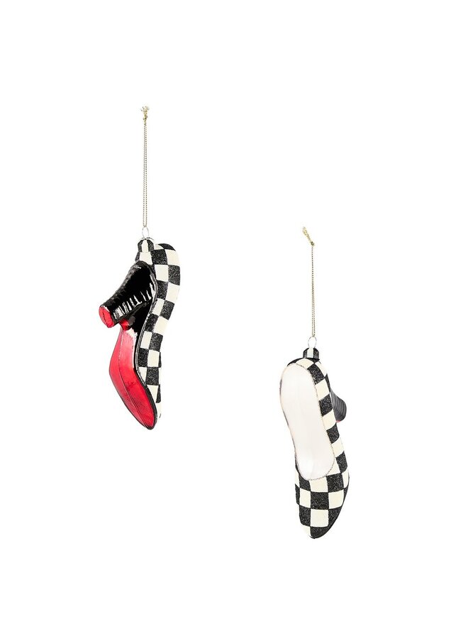 Courtly High Heels Glass Ornaments, Set of 2
