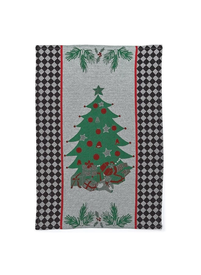 Holly & Holiday Tree Jacquard Dish Towels, Set of 2