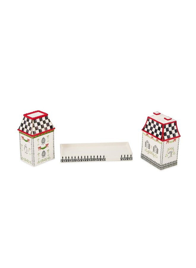Holly Village Salt & Pepper Set