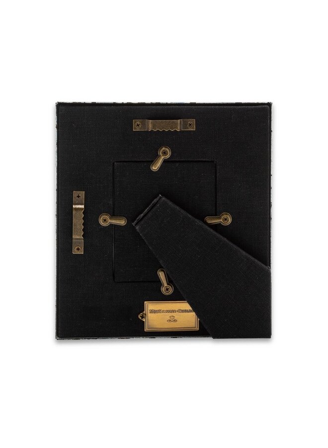 Mocha Check Enamel Frame - 2.5" x 3"