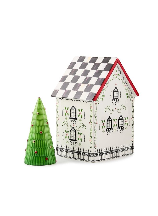 Holly Village Illuminated Ceramic House