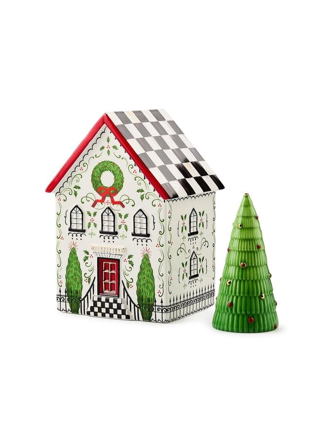 Holly Village Illuminated Ceramic House