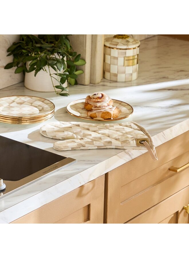 Mocha Check Oven Mitt